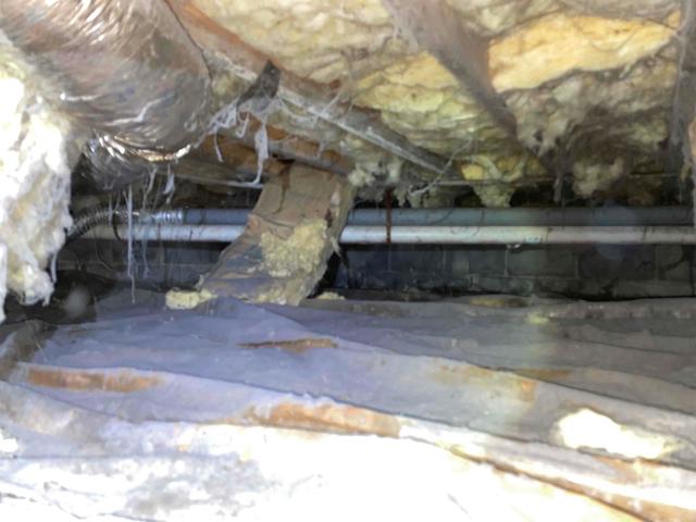 Damaged Fiberglass Insulation