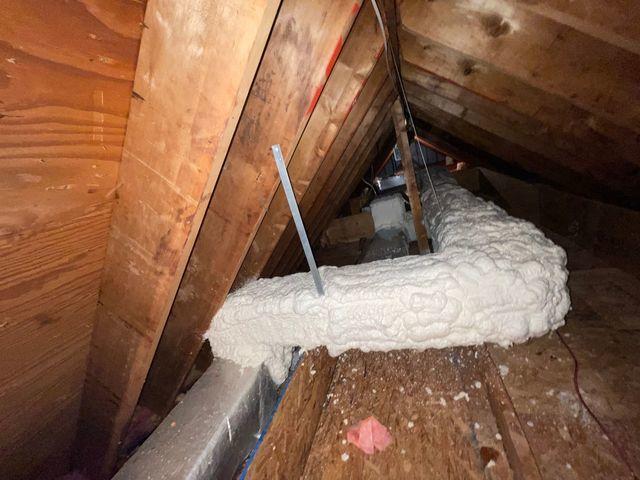 HVAC duct spray foam