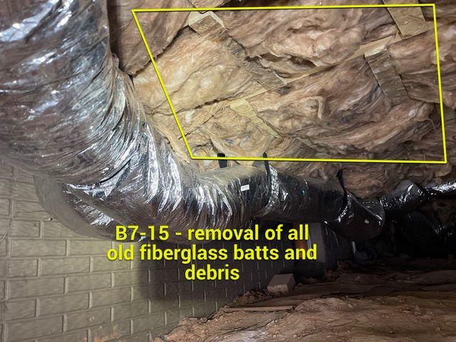 This insulation falling loose is ineffective and dirty.