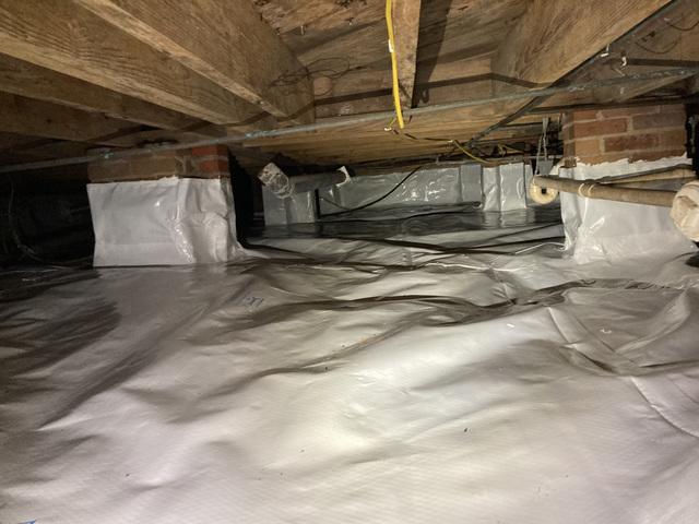 We are the exclusive dealer of this fantastic product in our region. It's durable and hardy, which makes it different than regular plastic. It won't tear and and move around, it stays in place and keeps the moisture from penetrating inside. We also run it up the sides of the crawlspace walls to further protect it from intrusion.