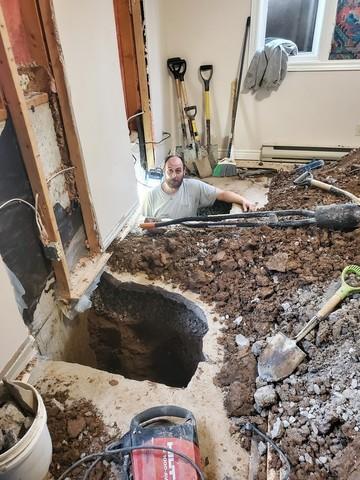 Pot holes dug for interior piers