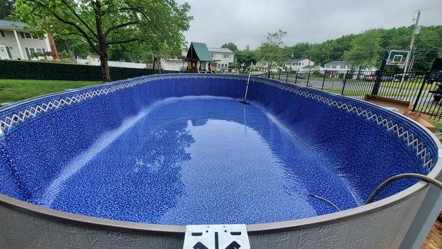 Above Ground Pool with Landscaping Package installed in Marlboro, NJ