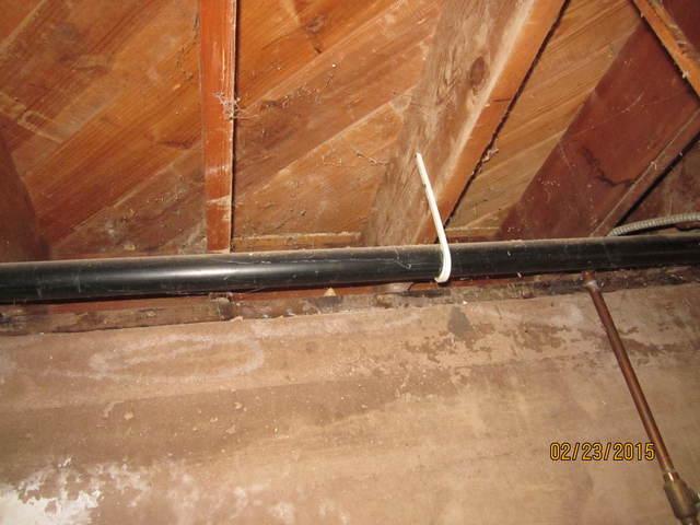 Here you can see evidence of water seepage in the basement.