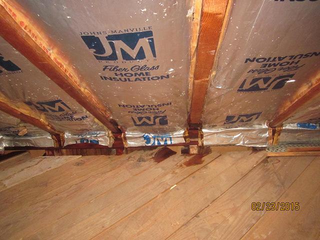 Water Damage in Knee Wall Space