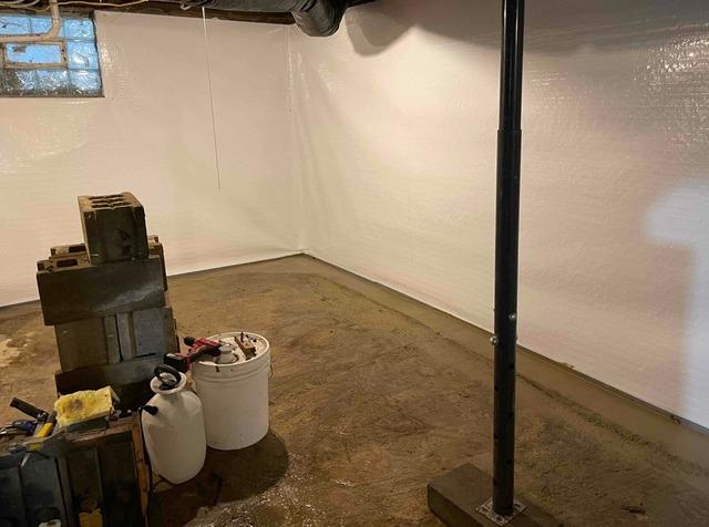 Basement Wall Vapor Barrier System