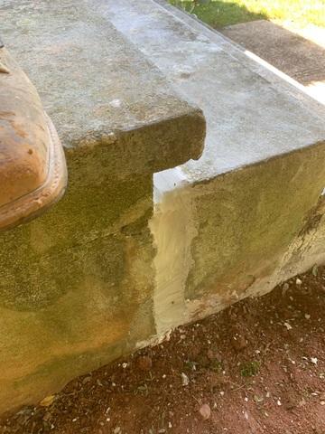 Lifted and filled concrete stairway