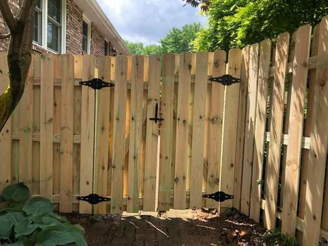 3 Rail Split Rail with wire and a 6' double gate / (b) 6' Privacy / (c) 6' Shadowbox with a 5' double gate Natural Pressure Treated Wood Fence.