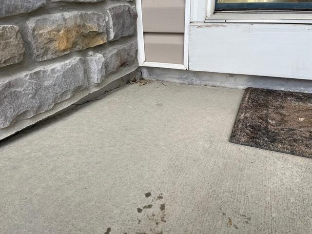 Settled concrete porch