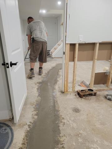 Floor is re-concreted.