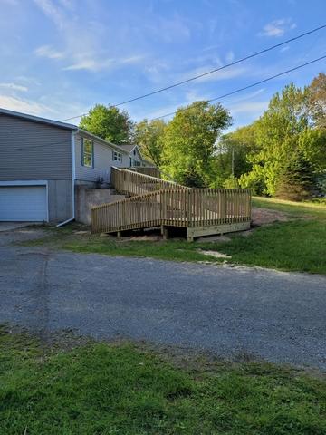 Side view of the treated wood ramp