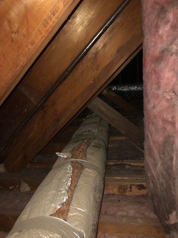 Duct Work in the Attic.
