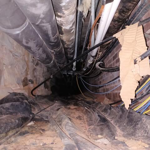 Exposed Wires inside Crawl Space