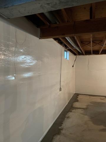 CleanSpace Basement Wall Vapor Barrier was Installed