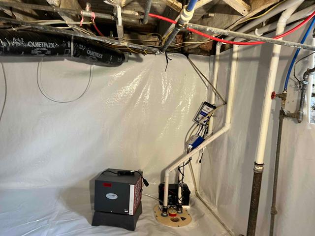 Basement Sump Pump and Dehumidifier