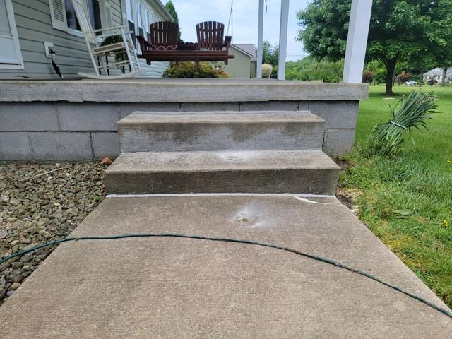 The combination of PolyLevel® and Nexus Pro saved the steps of this Cortland, Ohio home. Nexus Pro was able to fill the gaps and voids, while PolyLevel® was able to lift the concrete back to its original placement.