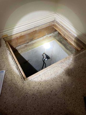 Our workers examine the area outside the crawl space to see if there are any problems with the foundation before entering.