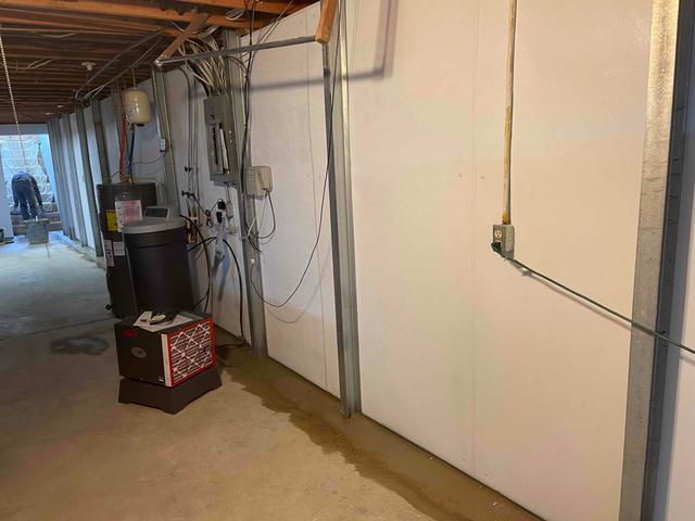 A SaniDry Sedona dehumidifier was installed to keep the basement dry and improve the air air quality throughout the home