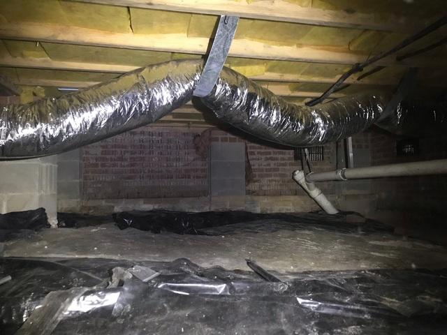 The floor joists were starting to sag and dip from too much pressure.