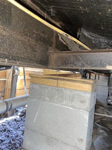 Settled Concrete Block Pier