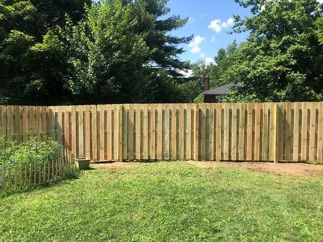 6' Shadowbox Natural Wood Pressure Treated Fence / (2) Gates