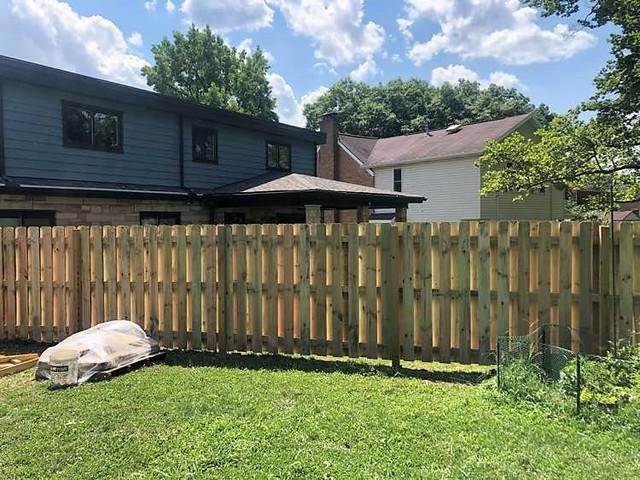 6' Shadowbox Natural Wood Pressure Treated Fence / (2) Gates