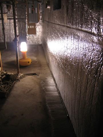 <p>The light in this picture perfectly shows off the reflective quality of newly installed ThermalDry Walls. Not only will the walls prevent moisture and water vapor from entering your basement, but the reflective coating will keep over 90% of indoor heat where it belongs: inside! This basement is now dry, warm, and waterproofed.</p>