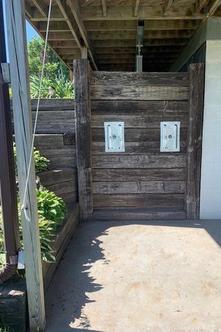 The leaning retaining wall was secured using GeoLock Wall Anchors. These will work to push the wall back to its original position over time when our service team uses special tools to tighten them during maintenance appointments.