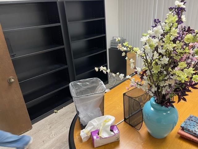 Shelving and conference table/decor items