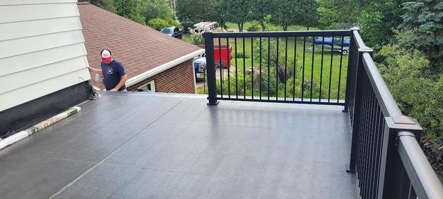 Installing the black aluminum regal railing