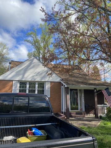 Existing shingle roofing material.