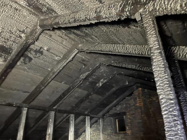 Aftermath of damage done due to an electrical attic fire
