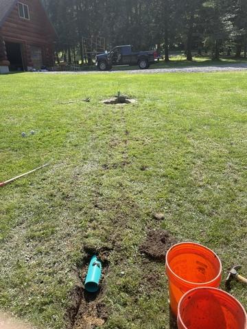 Downspout lines buried