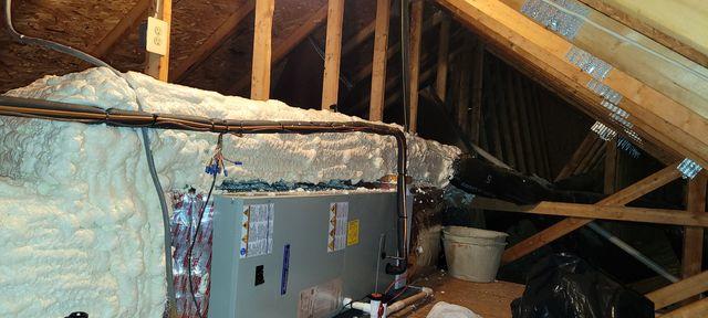 Spray Foam Encapsulated HVAC duct