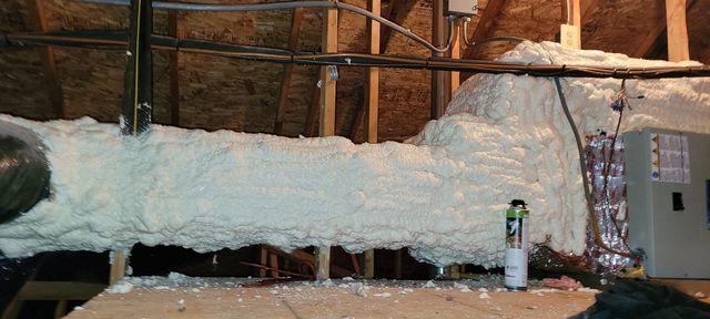 Spray Foam encapsulated HVAC duct