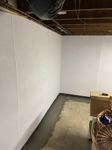 BrightWall can make a basement look great while providing the function of a waterproofing membrane.