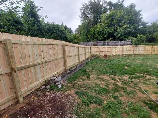 6' Privacy Pressure Treated Wood Natural Wood Fence /  (1) 4' gate