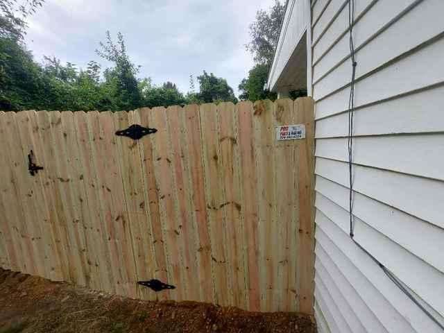 6' Privacy Pressure Treated Wood Natural Wood Fence / (1) 4' gate
