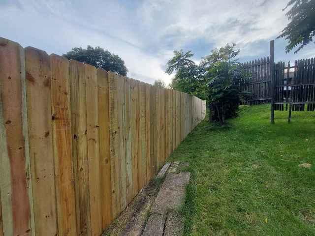 6' Privacy Pressure Treated Wood Natural Wood Fence / (1) 4' gate