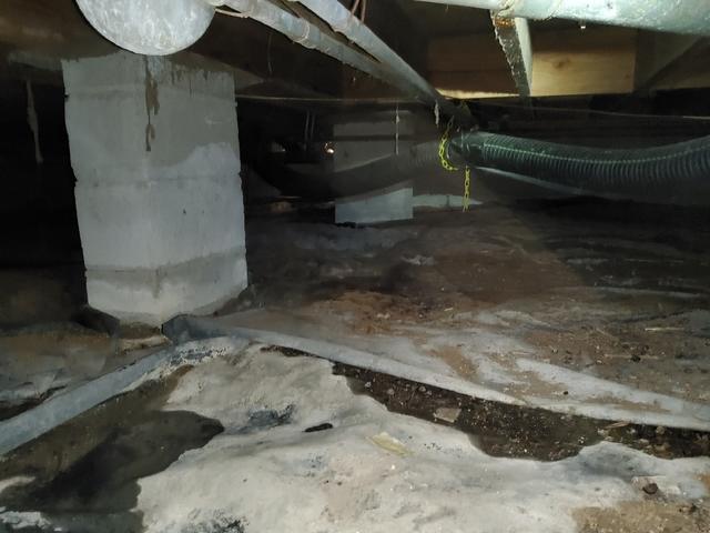 Water Puddles in Crawl Space