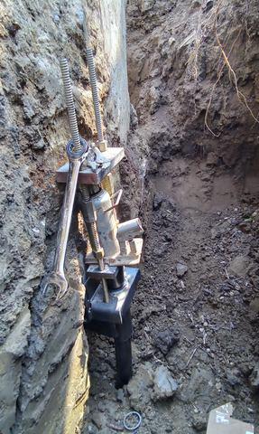 Helical Pier for Foundation Support and Settlement Repair Close-Up in Flat Rock, Mi