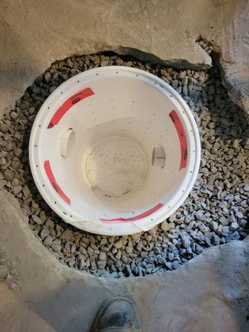 Sump liner sinstalled.