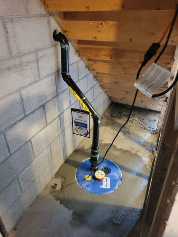 The SuperSump is installed and the floor is finished.