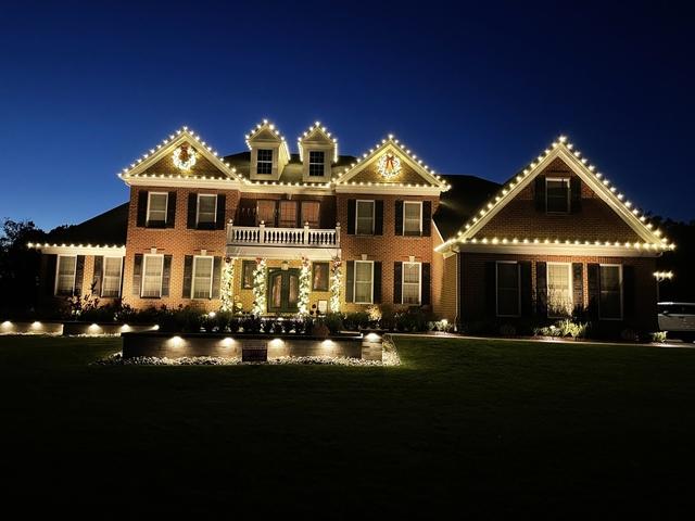 Gorgeous display with roof lights and lit greenery in warm white!