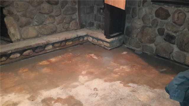 Dry, Waterproofed Fireplace