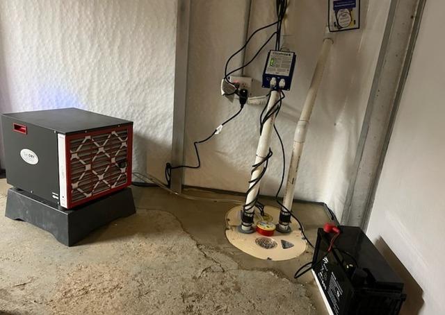 Basement Sump Pump and Dehumidifier