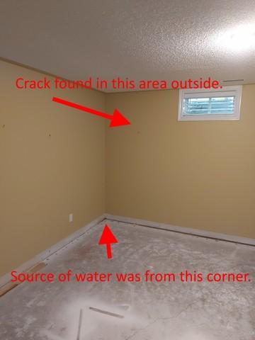 Crack in corner