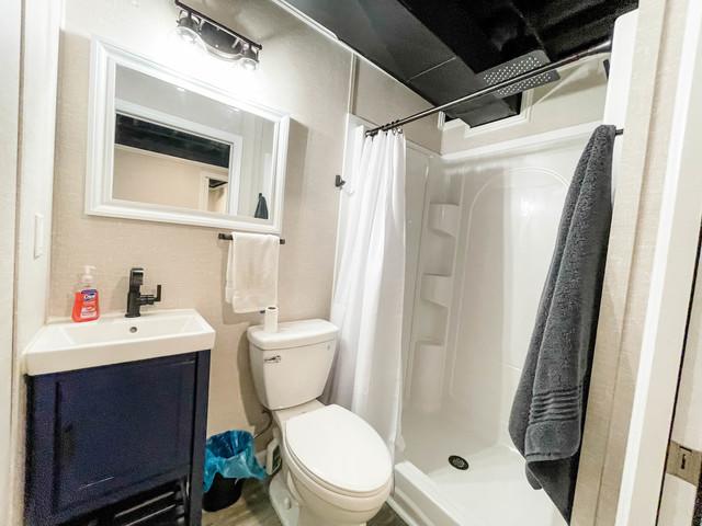 Having another full bath in the basement is very convenient and greatly increases home value!