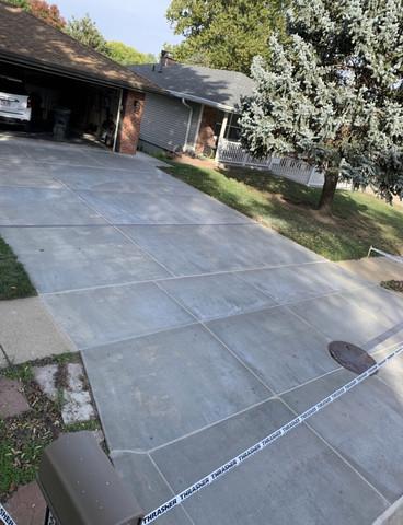 This is the after of a Concrete Protection System installation. The Polylevel foam is injected under the concrete to give it support and lift back into place, and NexusPro is used to fill in the joints and cracks to prevent any more washout.