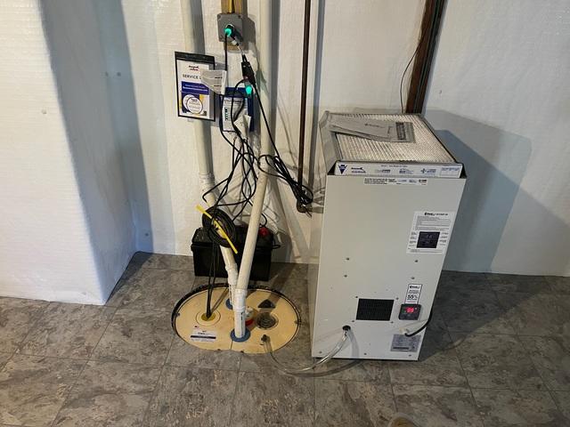 TripleSafe Sump Pump System and SaniDry Dehumidifier