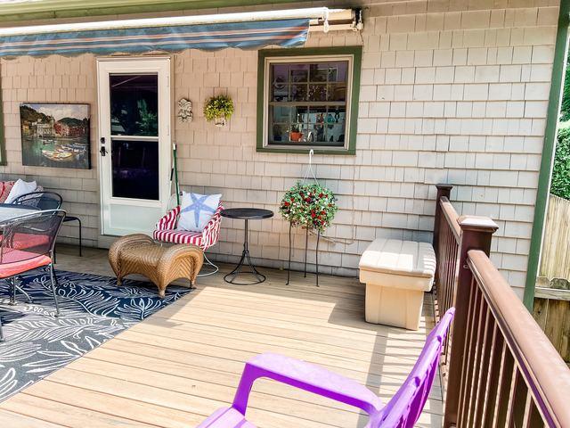 A very spacious deck for hosting guests comfortably.